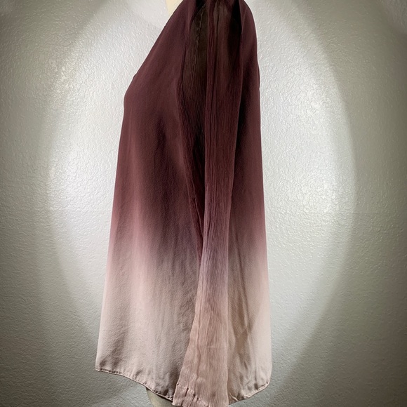 Viviana Uchitel Elena Gradient In Flamingo Dusk Silk | Rayon Blouse NWT - Picture 3 of 7